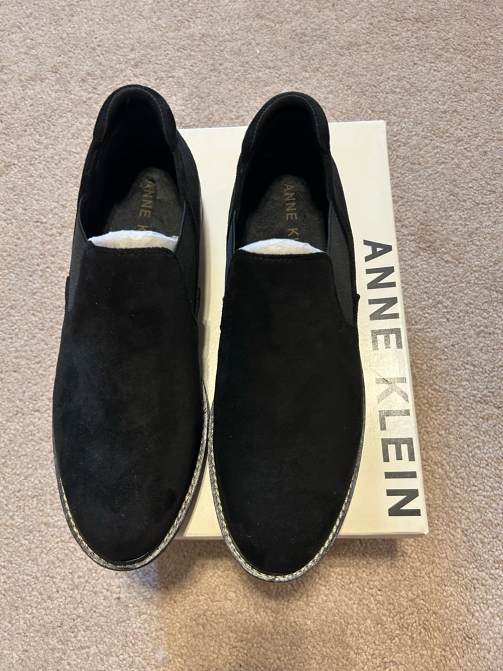 Anne Klein Men's Black Suede Slip-On Loafers